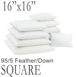 16" Square Feather Down Pillow Form