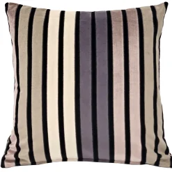 Amethyst Stripes Textured Velvet Throw Pillow 20x20