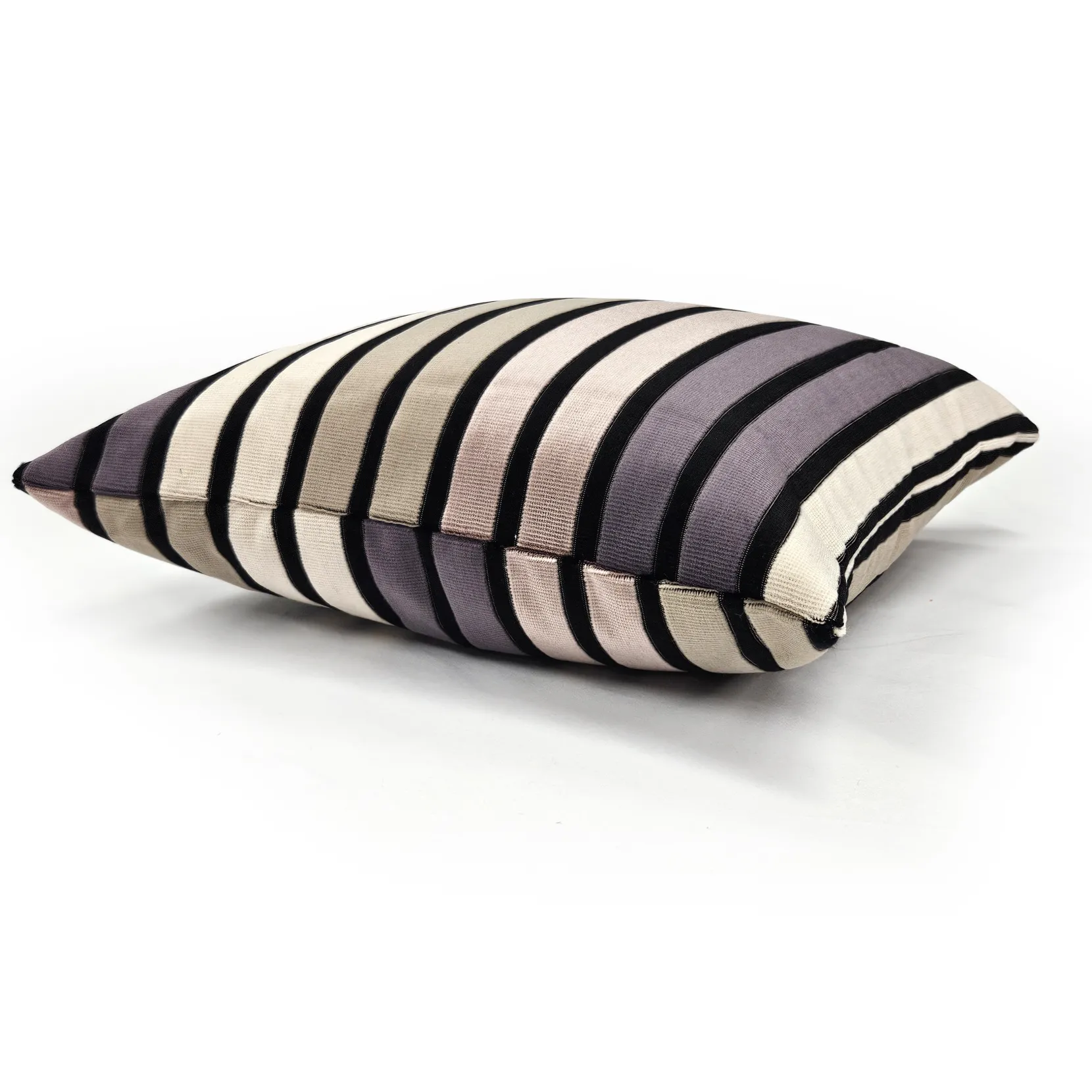 Amethyst Stripes Textured Velvet Throw Pillow 20x20