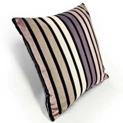 Amethyst Stripes Textured Velvet Throw Pillow 20x20