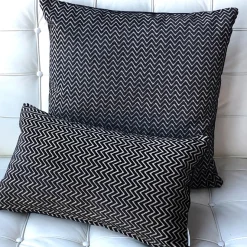 Art Deco Textured VelvetStripes Throw pillow 12x20