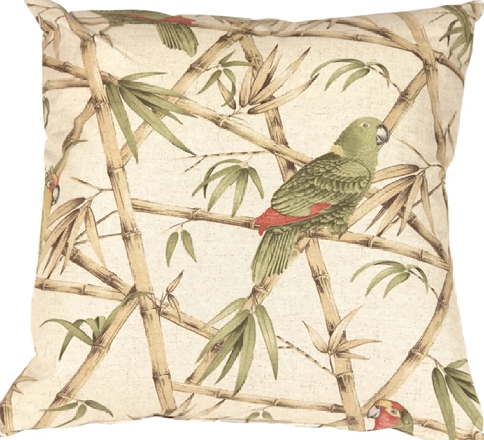 Bamboo Parrots 22x22 Throw Pillow
