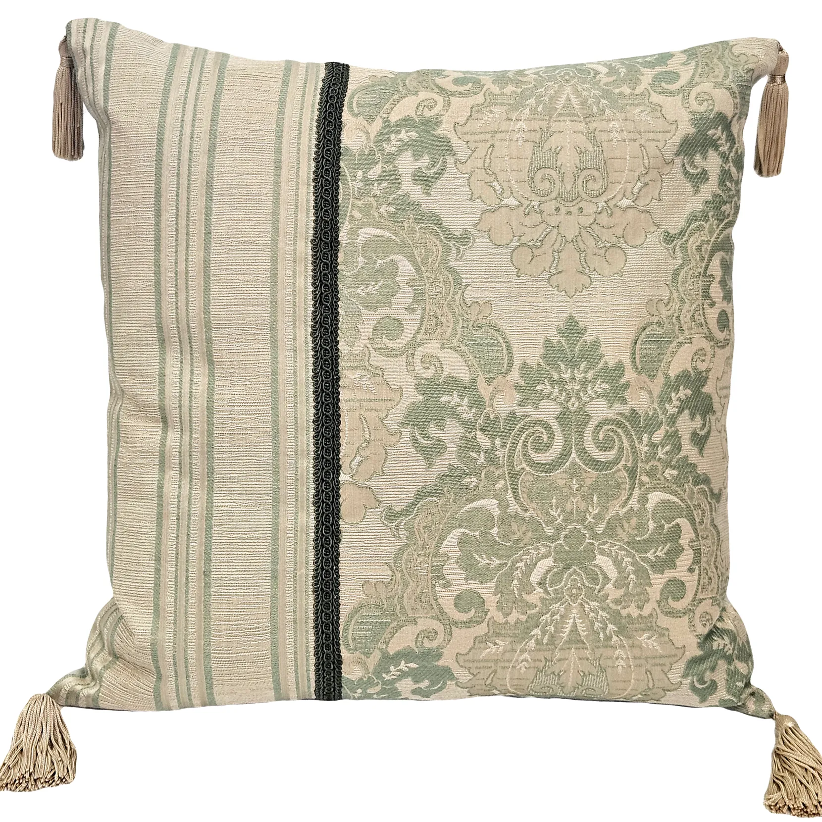 Barada Damask Stripes Throw Pillow 18x18