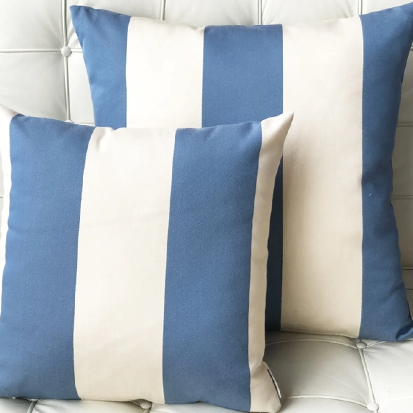 Bistro Marine Blue Outdoor Pillow 17x17