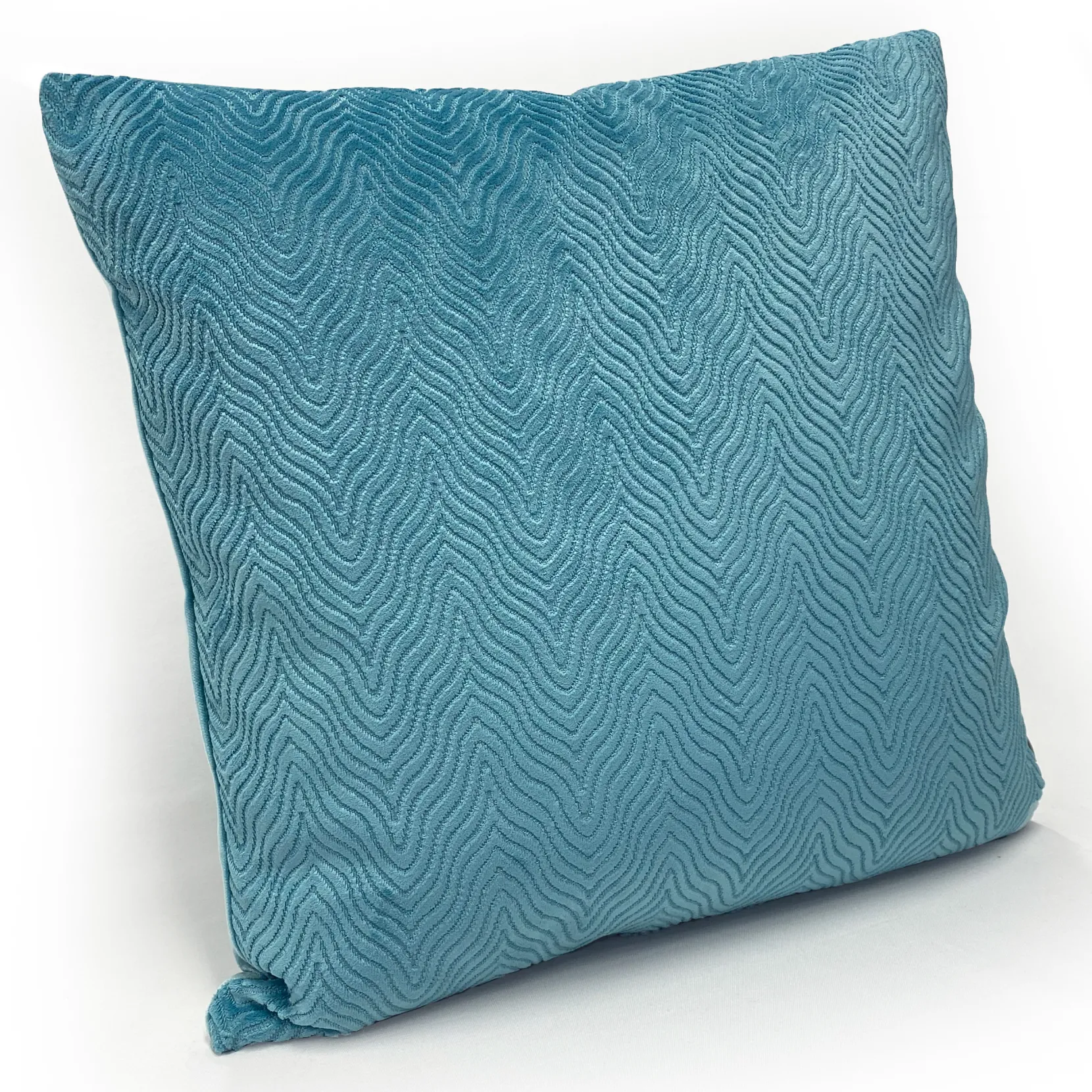 Blue Wave Velvet Throw Pillow 18x18