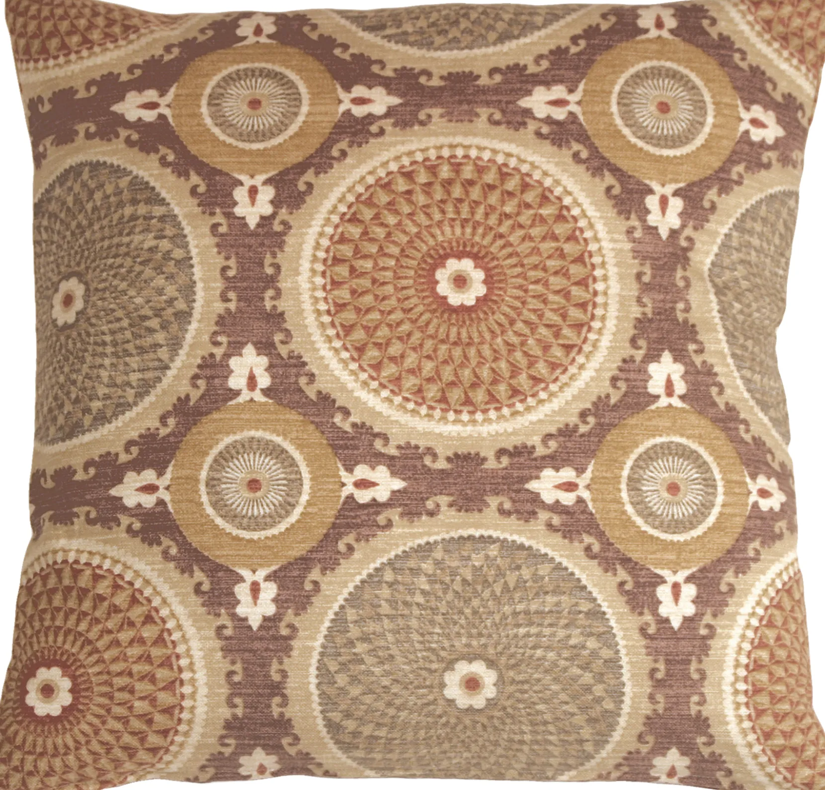 Bohemian Medallion Mulberry 20x20 Throw Pillow