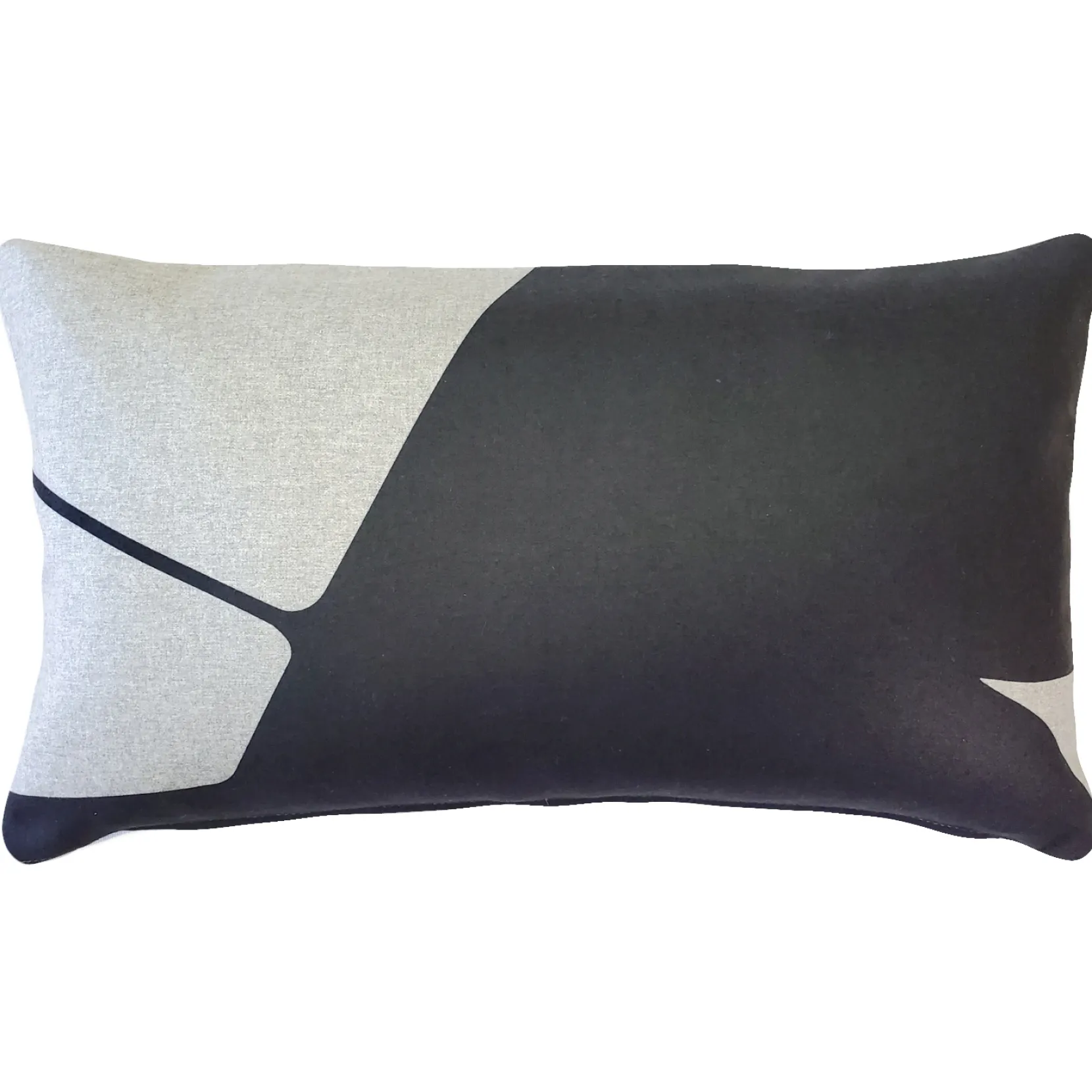 Boketto Charcoal Black Throw Pillow 12x19