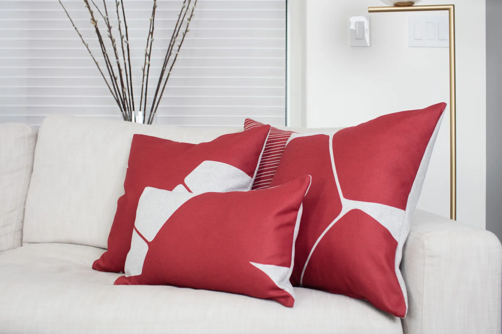 Boketto Throw Pillow 12x19 Inch Rectangular