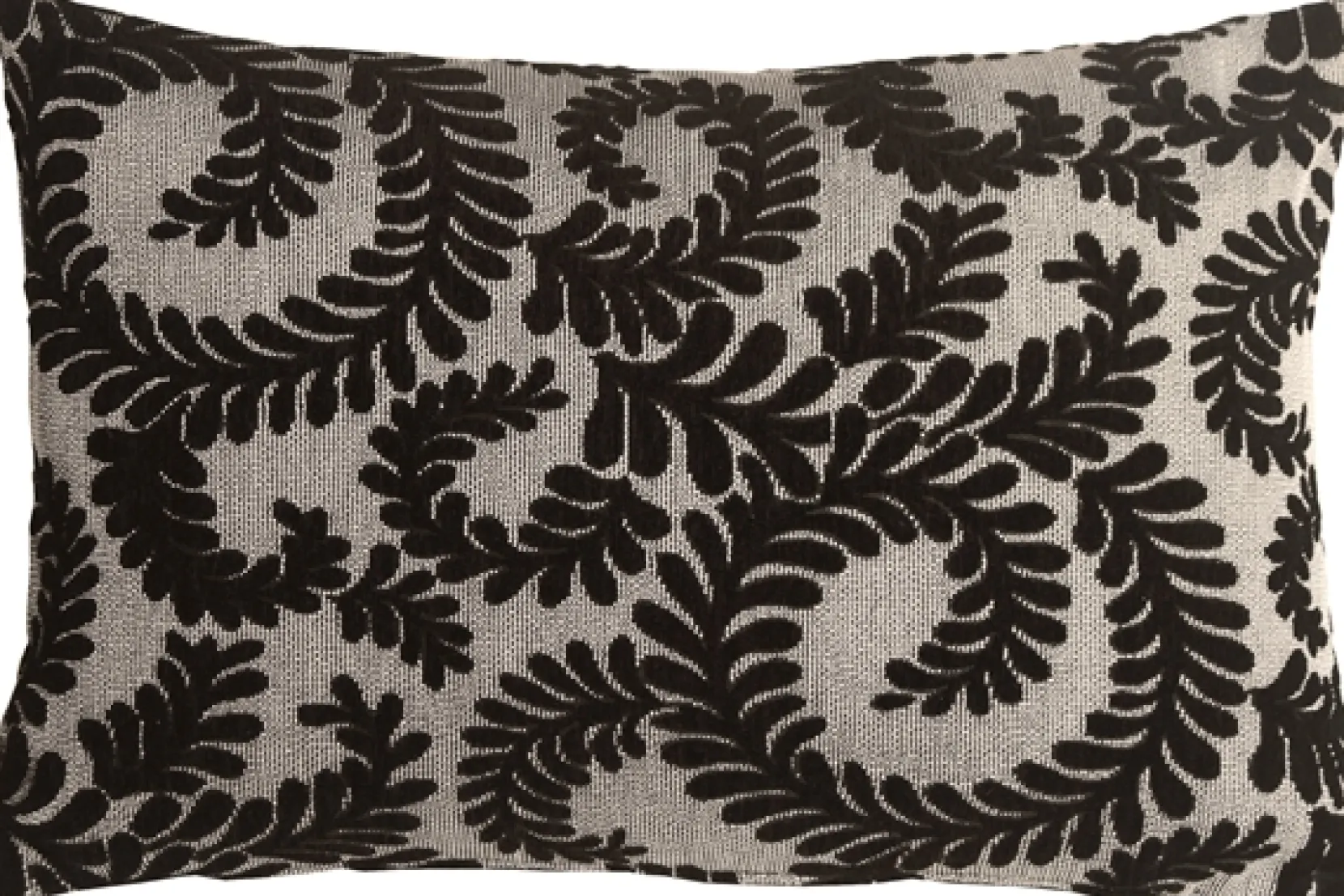 Brackendale Ferns Black Rectangular Throw Pillow