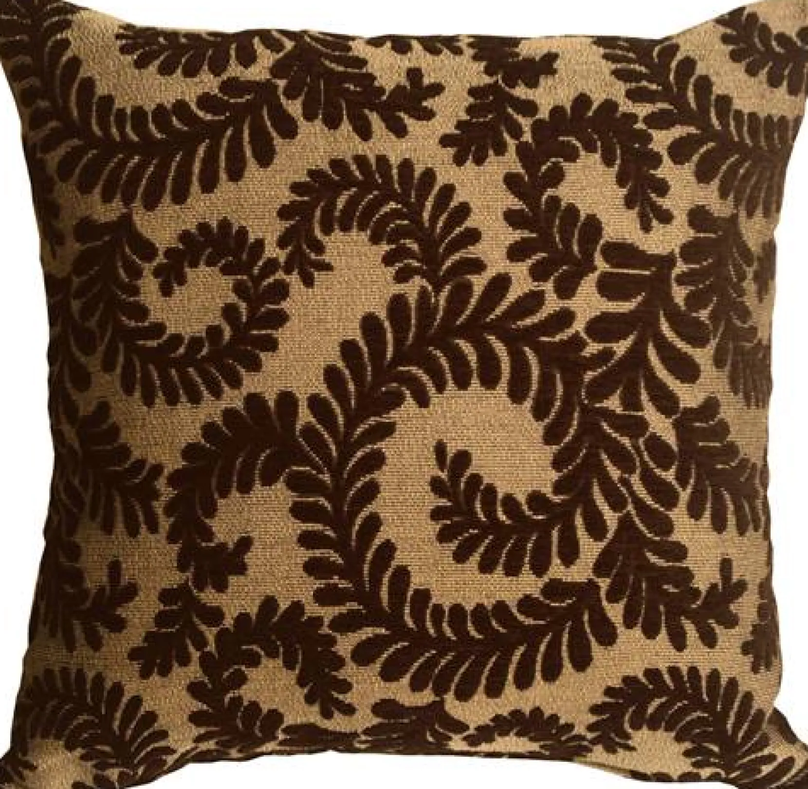 Brackendale Ferns Brown Throw Pillow