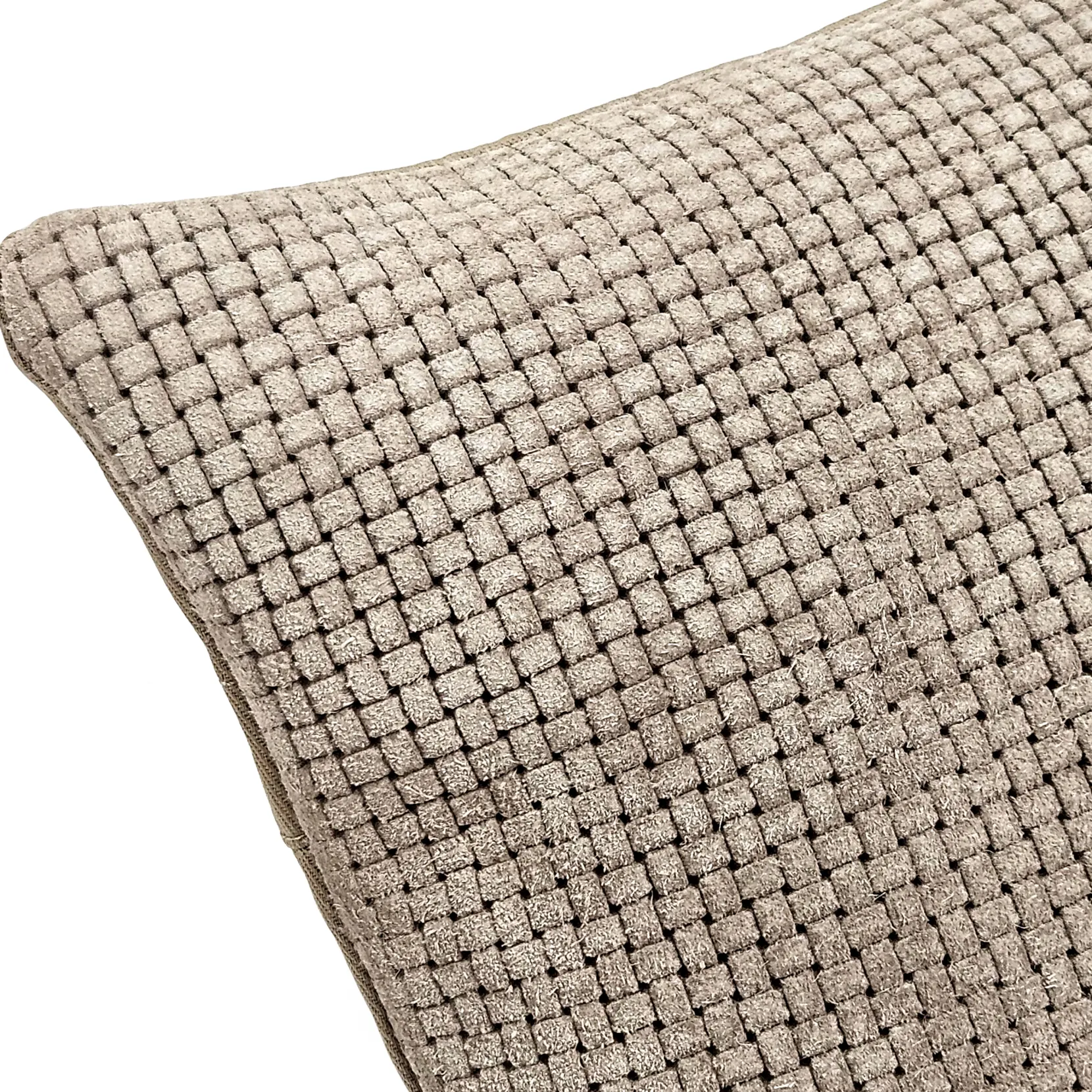 Braided Pressed Leather Suede Throw Pillow 12x22