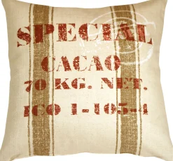 Cacao Bean Red Print Throw Pillow