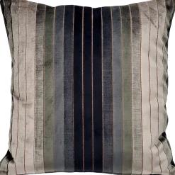 Carbon Stripes Textured Velvet Throw Pillow 20x20