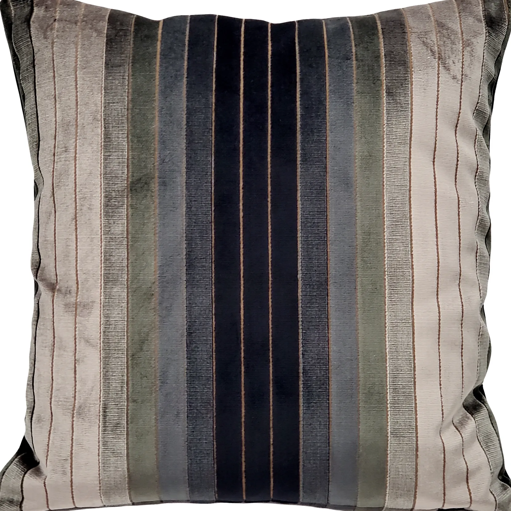 Carbon Stripes Textured Velvet Throw Pillow 20x20