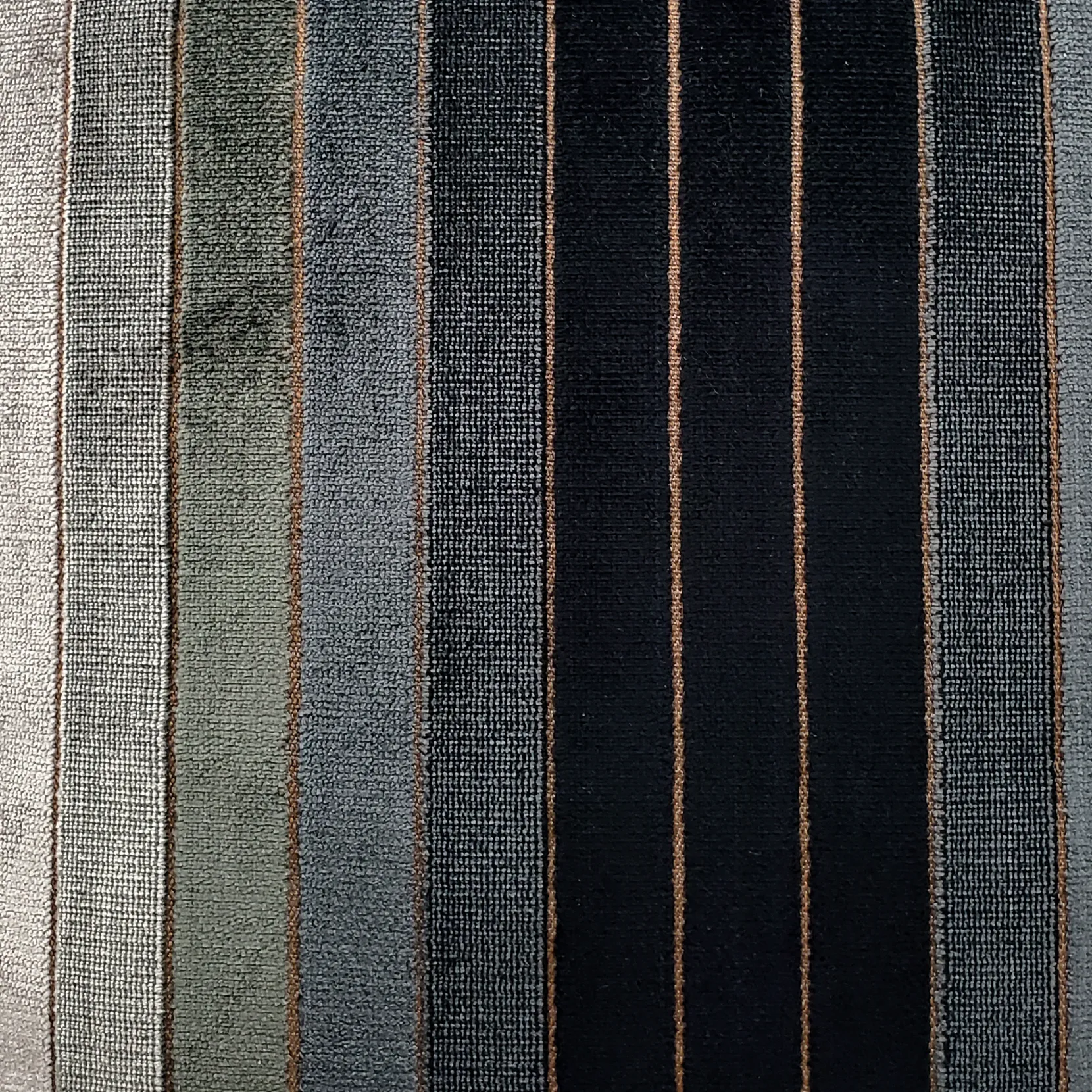 Carbon Stripes Textured Velvet Throw Pillow 20x20