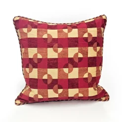 Checkers Red and Yellow Throw Pillow 17x17