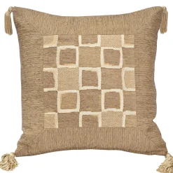 Coffee Cubes Tassel Throw Pillow 17x17