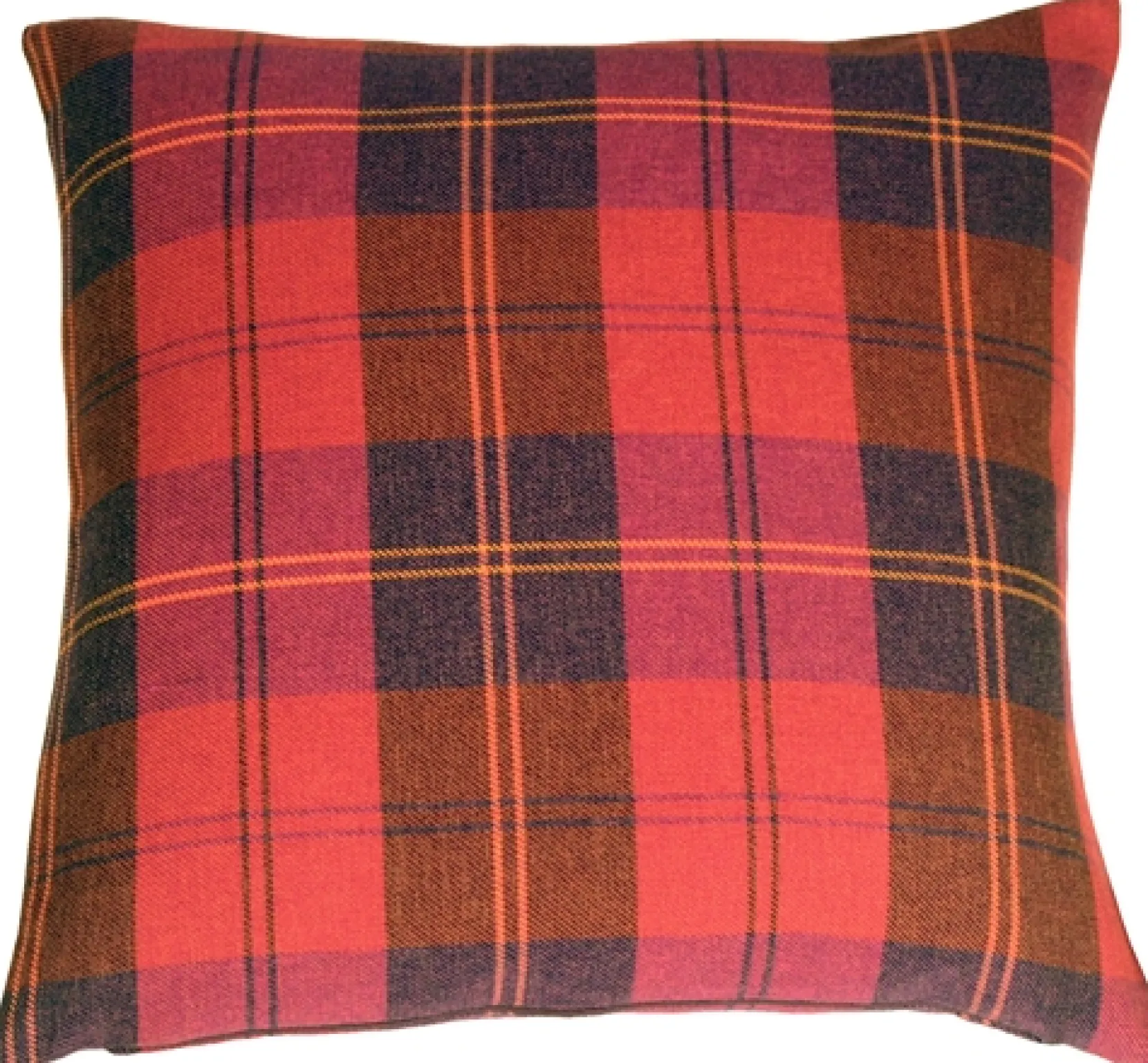 Contemporary Plaid Red 20x20 Throw Pillow