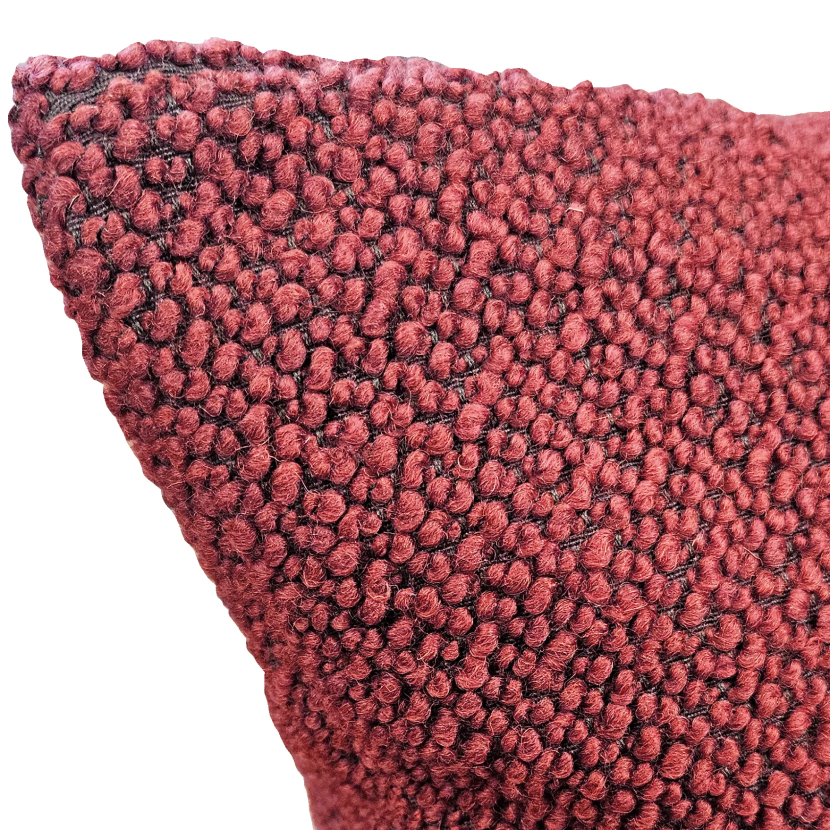 Crimson Boucle Throw Pillow 20x20