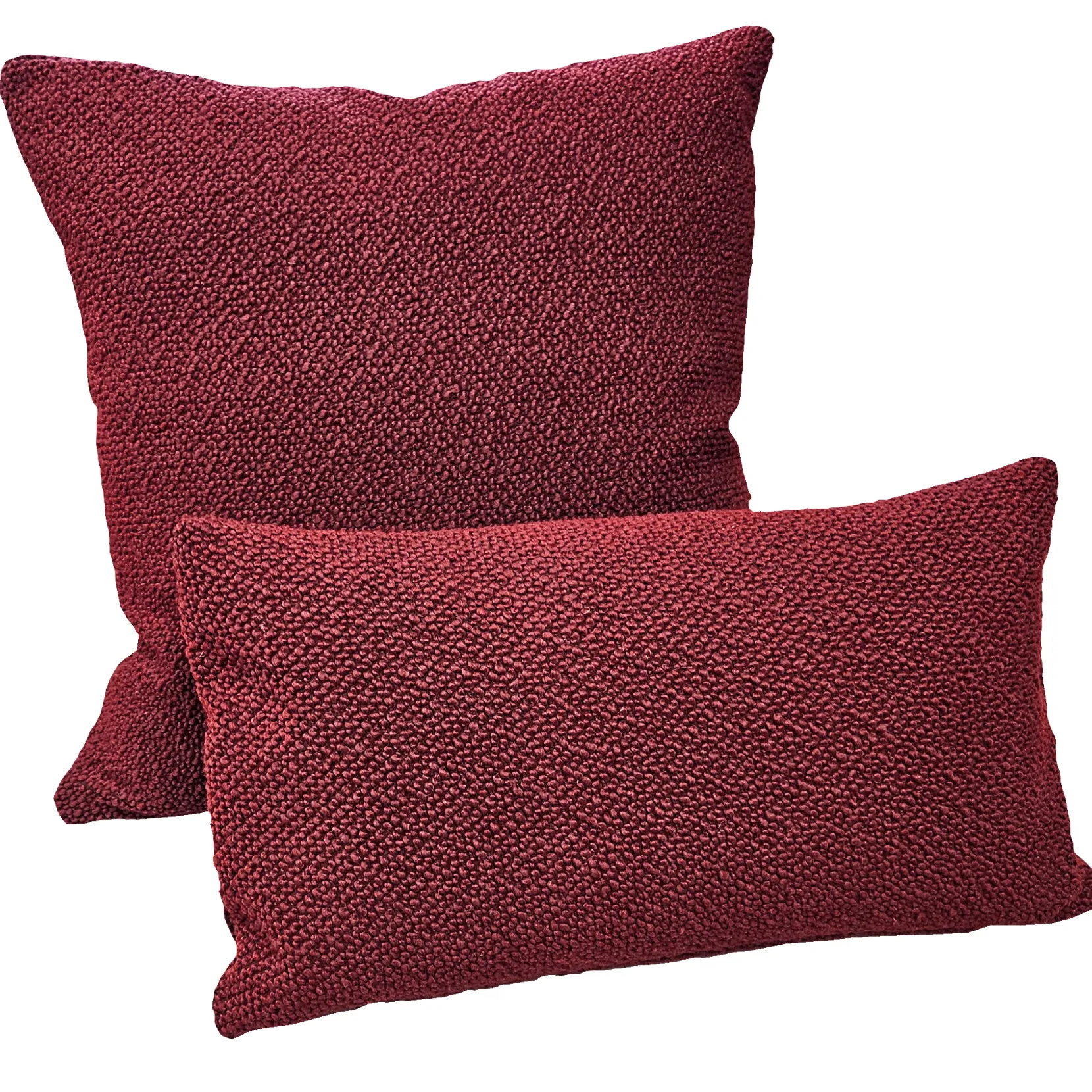 Crimson Boucle Throw Pillow 20x20