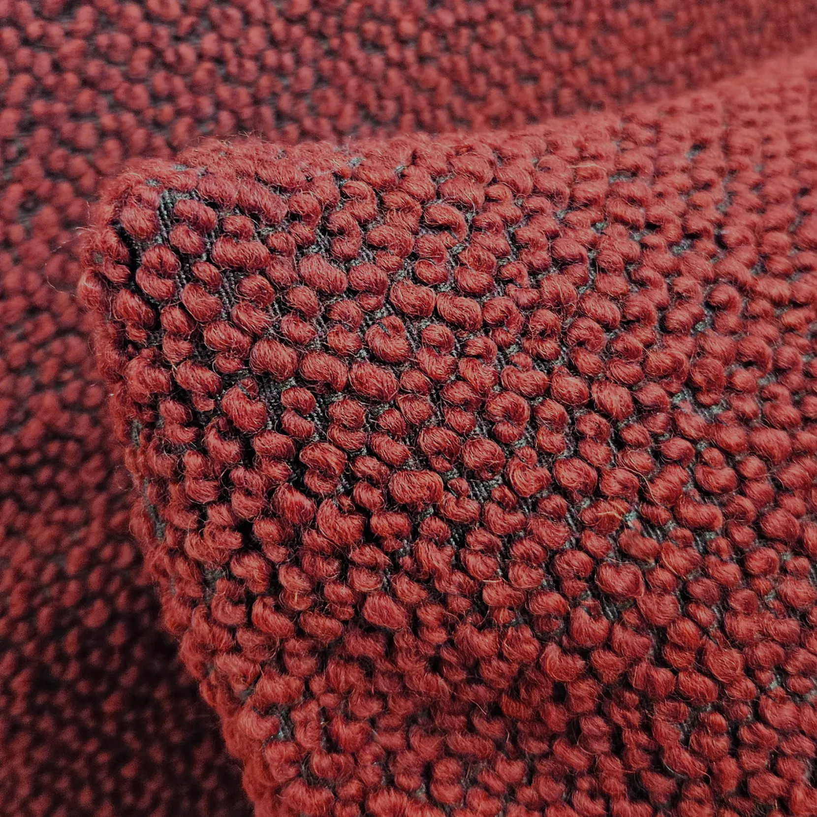 Crimson Boucle Throw Pillow 20x20