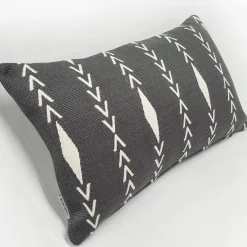 Diamond Ray Charcoal Gray Throw Pillow 12x20