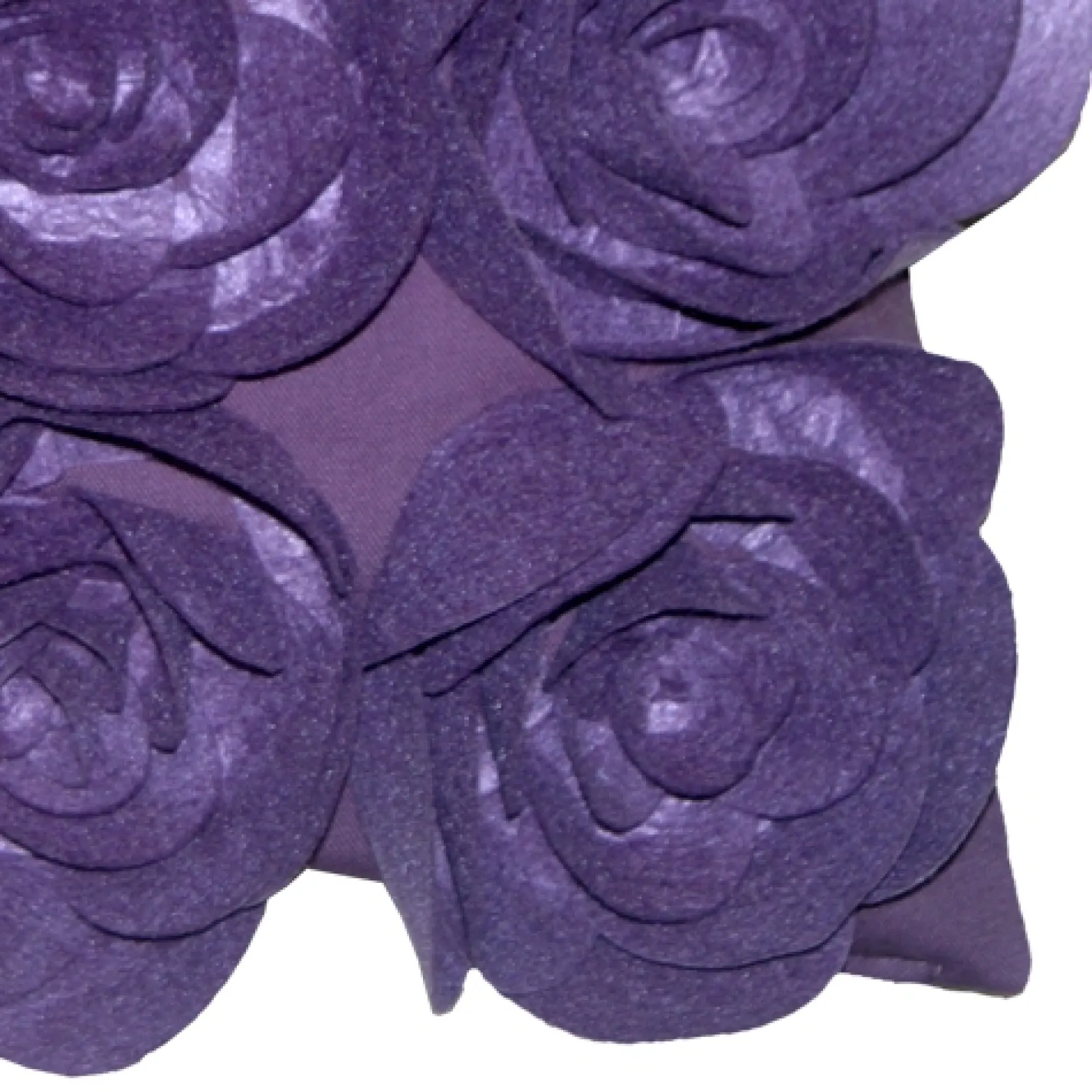 Felt Flowers in Purple 17x17 Throw Pillow