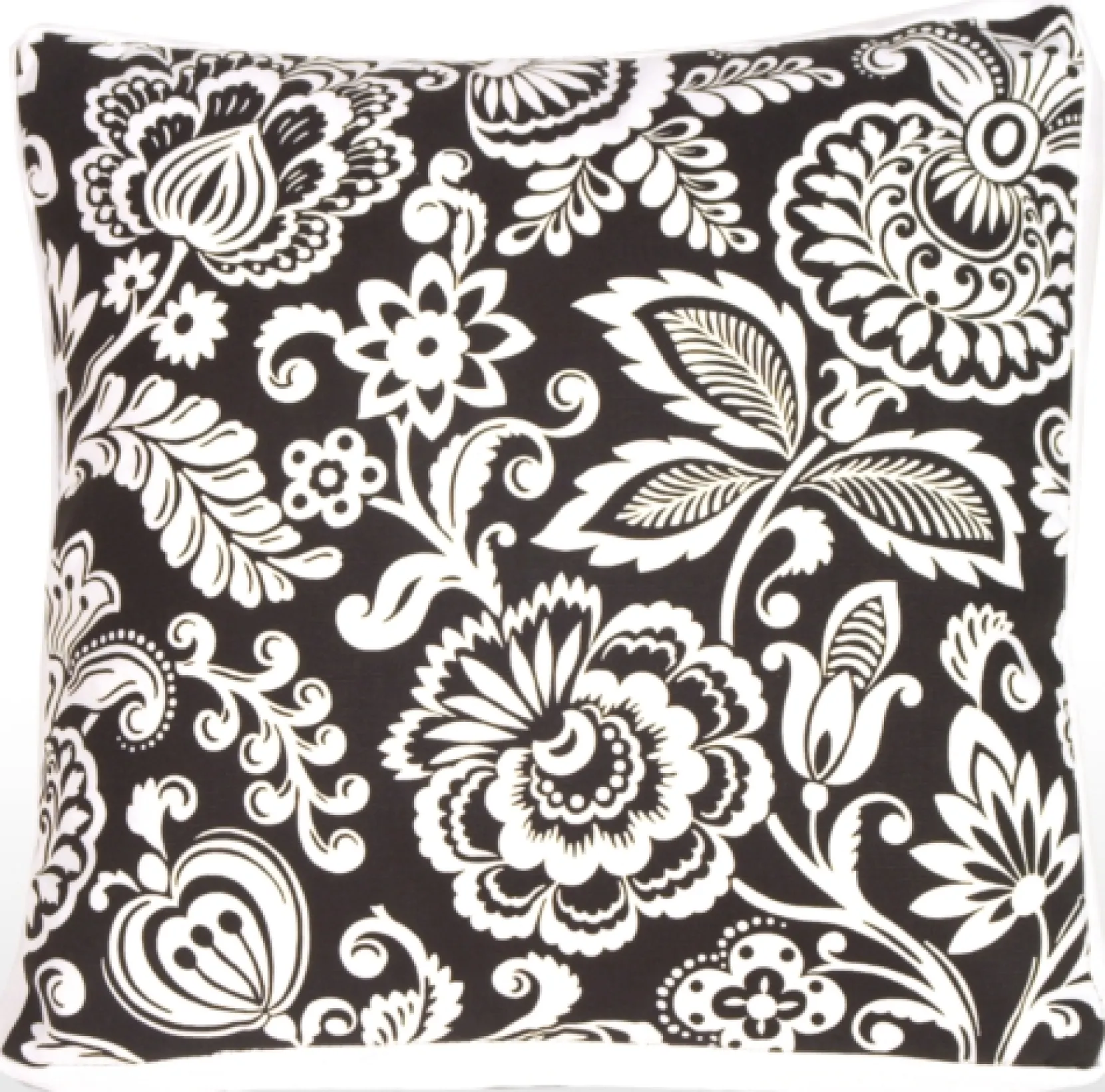 Flower Power with Box Edge Accent Pillow