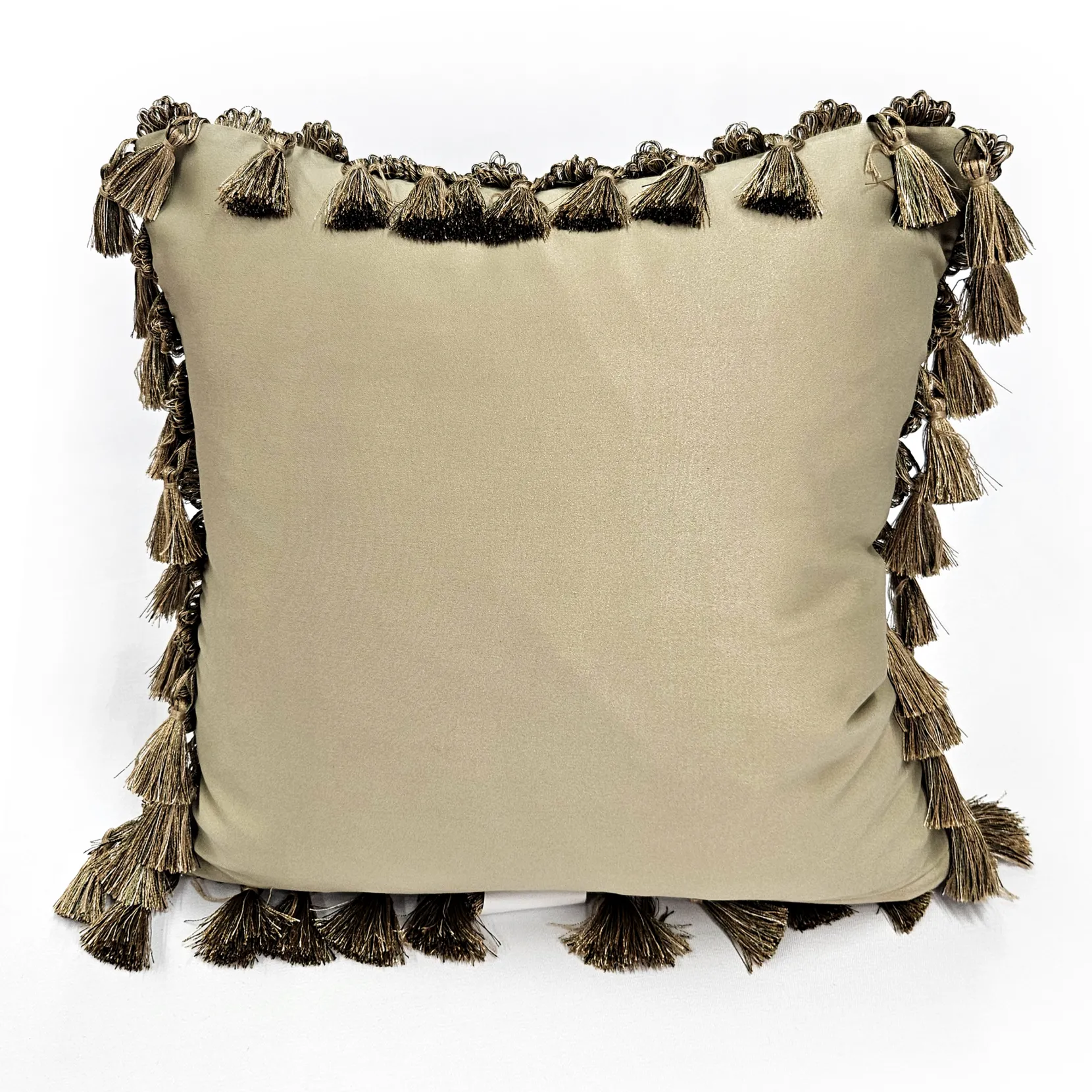 Heather Downs Soft Gold Ribbed Throw Pillow 17x17