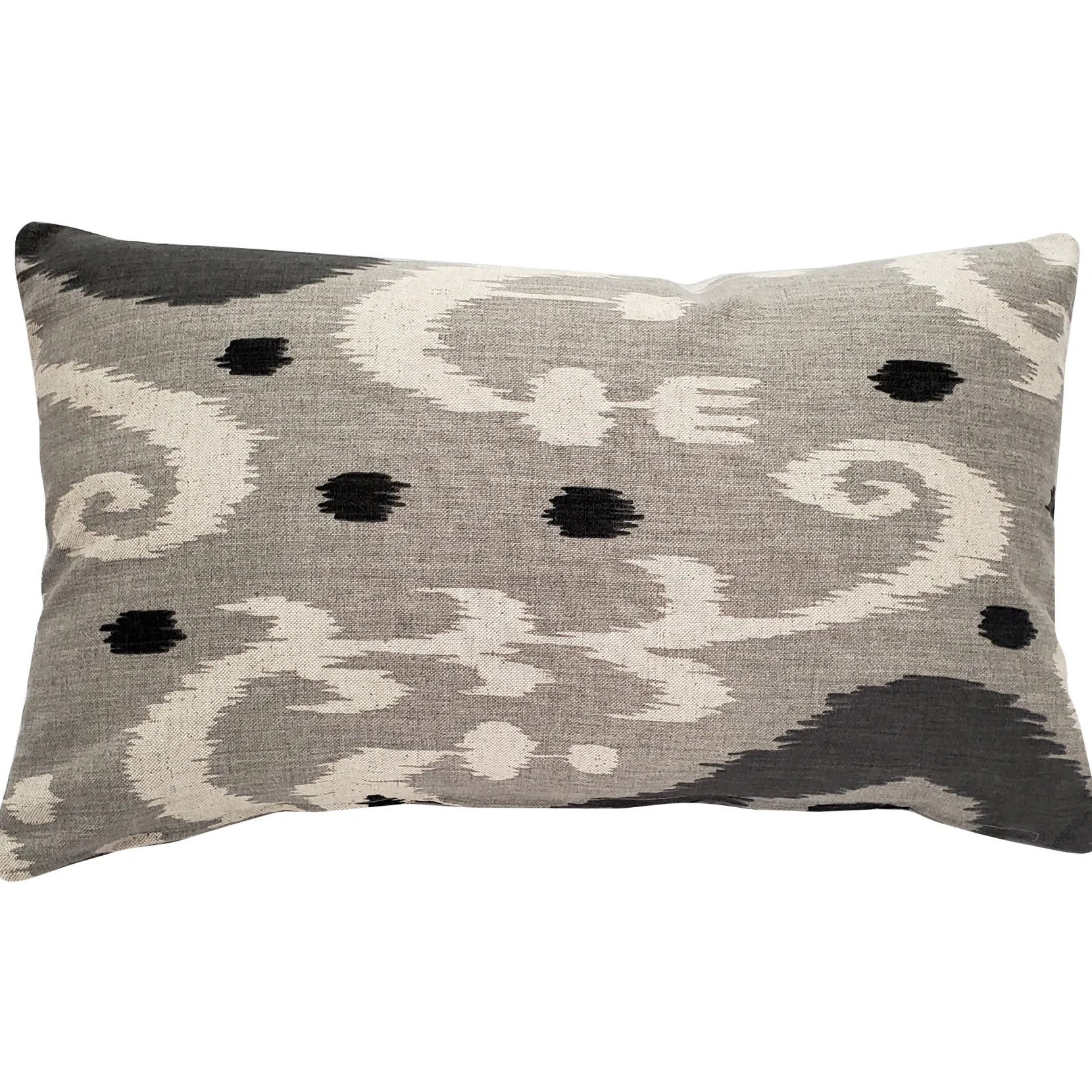 Indah Ikat Gray 12x20 Throw Pillow