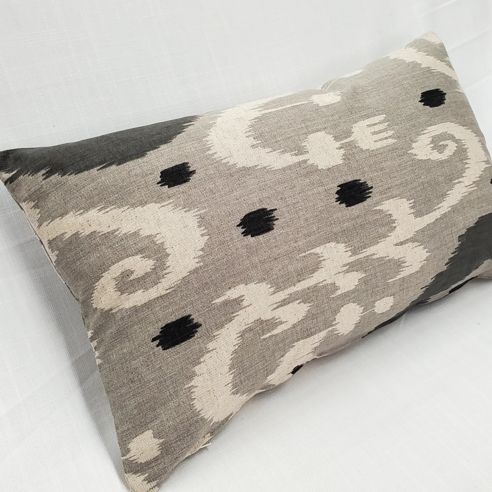Indah Ikat Gray 12x20 Throw Pillow