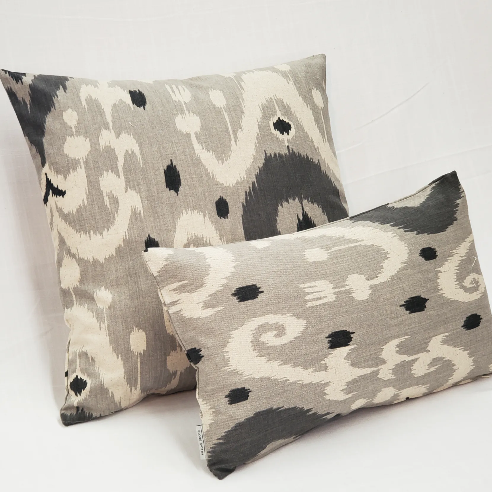 Indah Ikat Gray 12x20 Throw Pillow