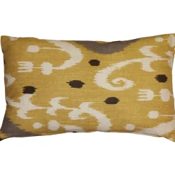 Indah Ikat Yellow 12x20 Throw Pillow