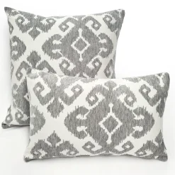 Insignia Gray Outdoor Throw Pillow 19x19