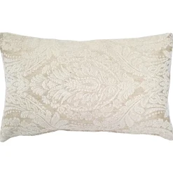 Jacquard Damask in Cream Throw Pillow 12x19