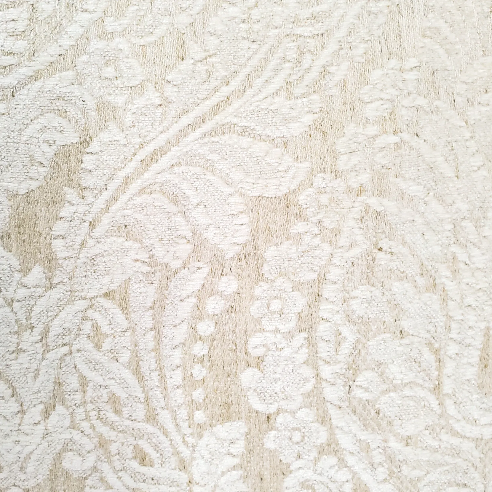 Jacquard Damask in Cream Throw Pillow 19x19