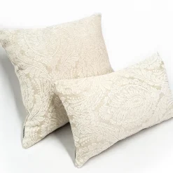 Jacquard Damask in Cream Throw Pillow 19x19
