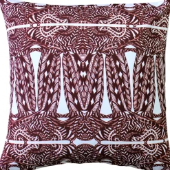 Karalina Partridge Stamp Marsala Throw Pillow 20x20