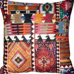 Kilim Collage Throw Pillow 19x19
