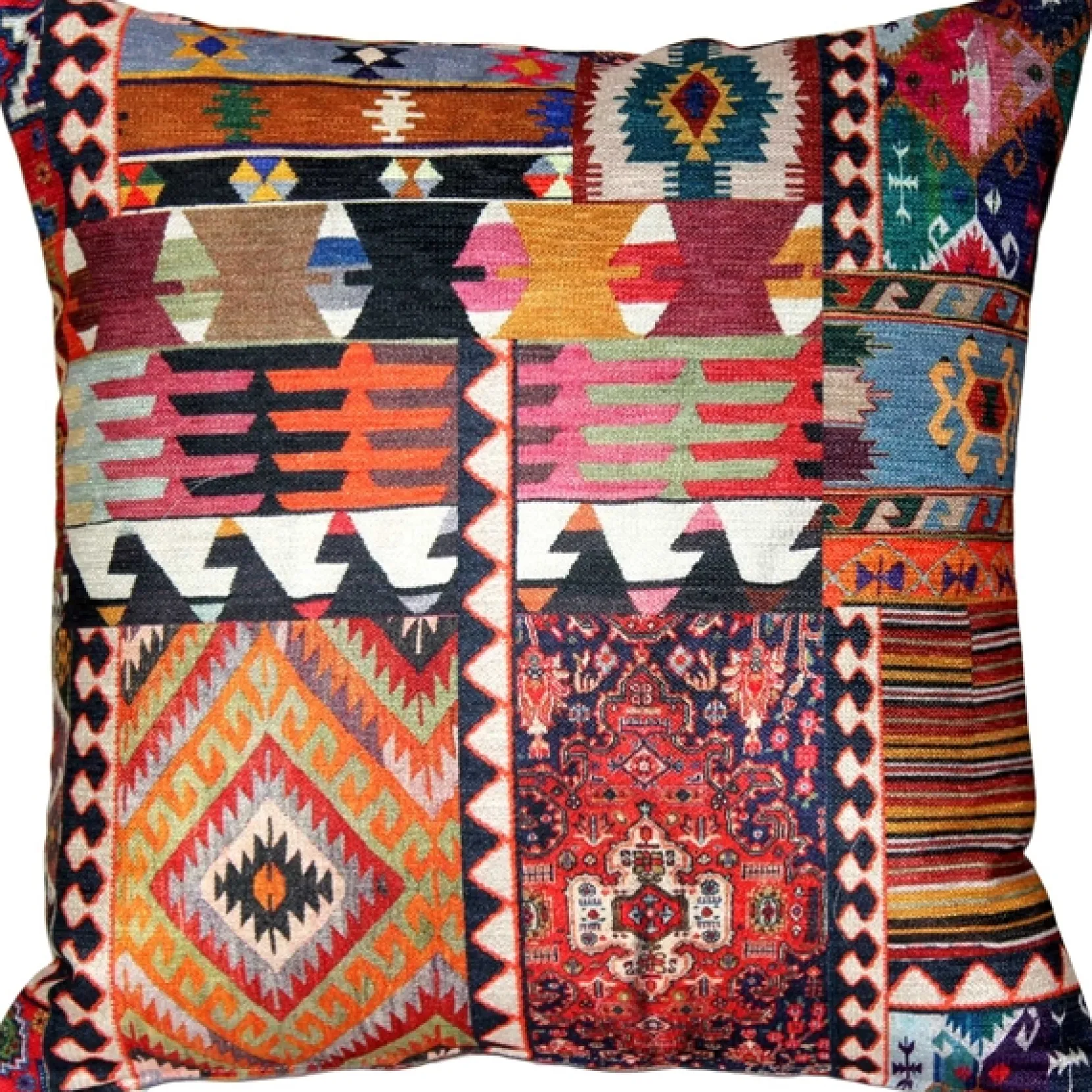 Kilim Collage Throw Pillow 19x19