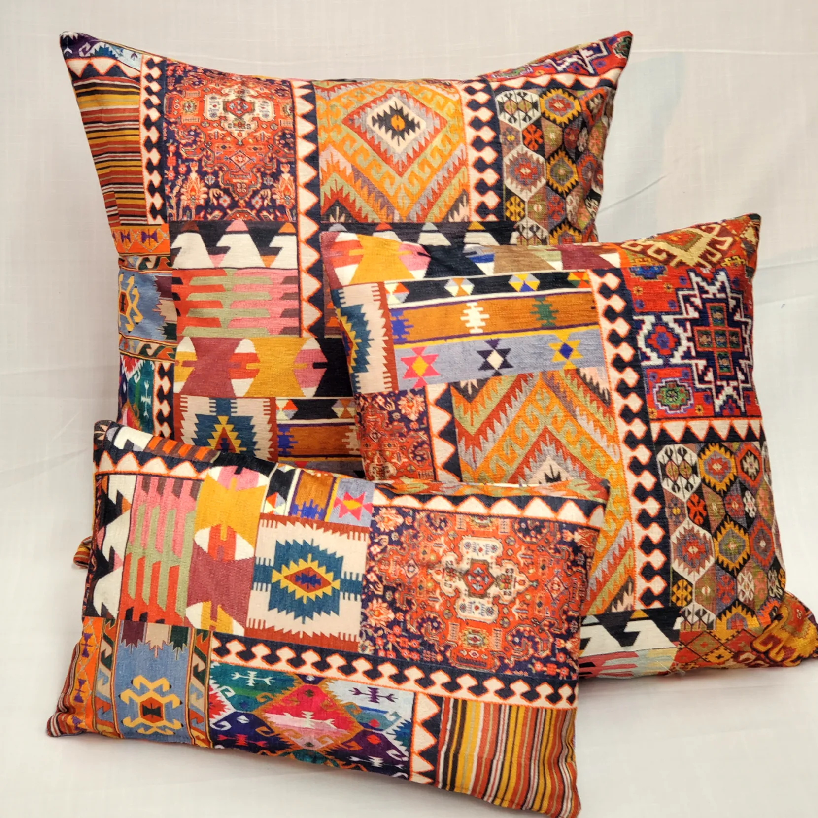 Kilim Collage Throw Pillow 19x19