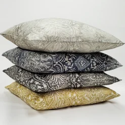 Leone Damask Dark Gray Throw Pillow 21x21