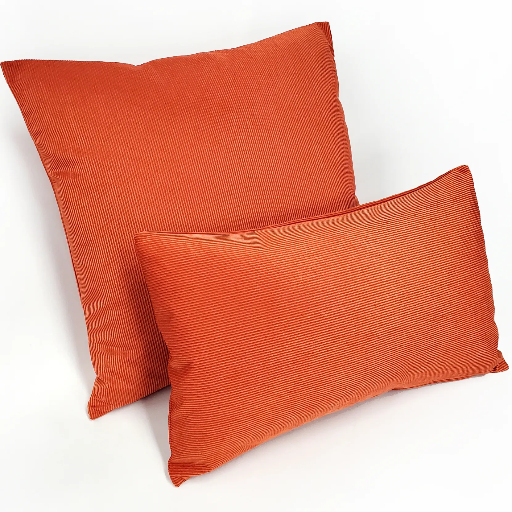 Liminal Koi Orange Striped Velvet Throw Pillow 12x19