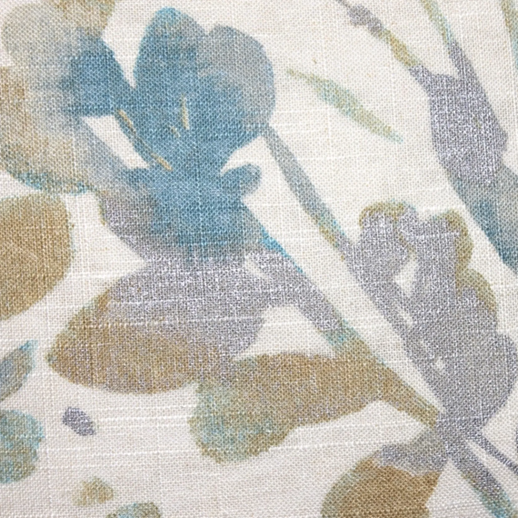 Linen Leaf Marine Throw Pillow 20x20
