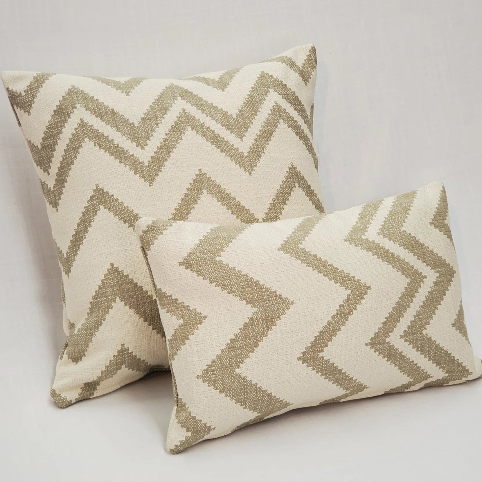 Lorenzo Zigzag Cream 20x20 Throw Pillow