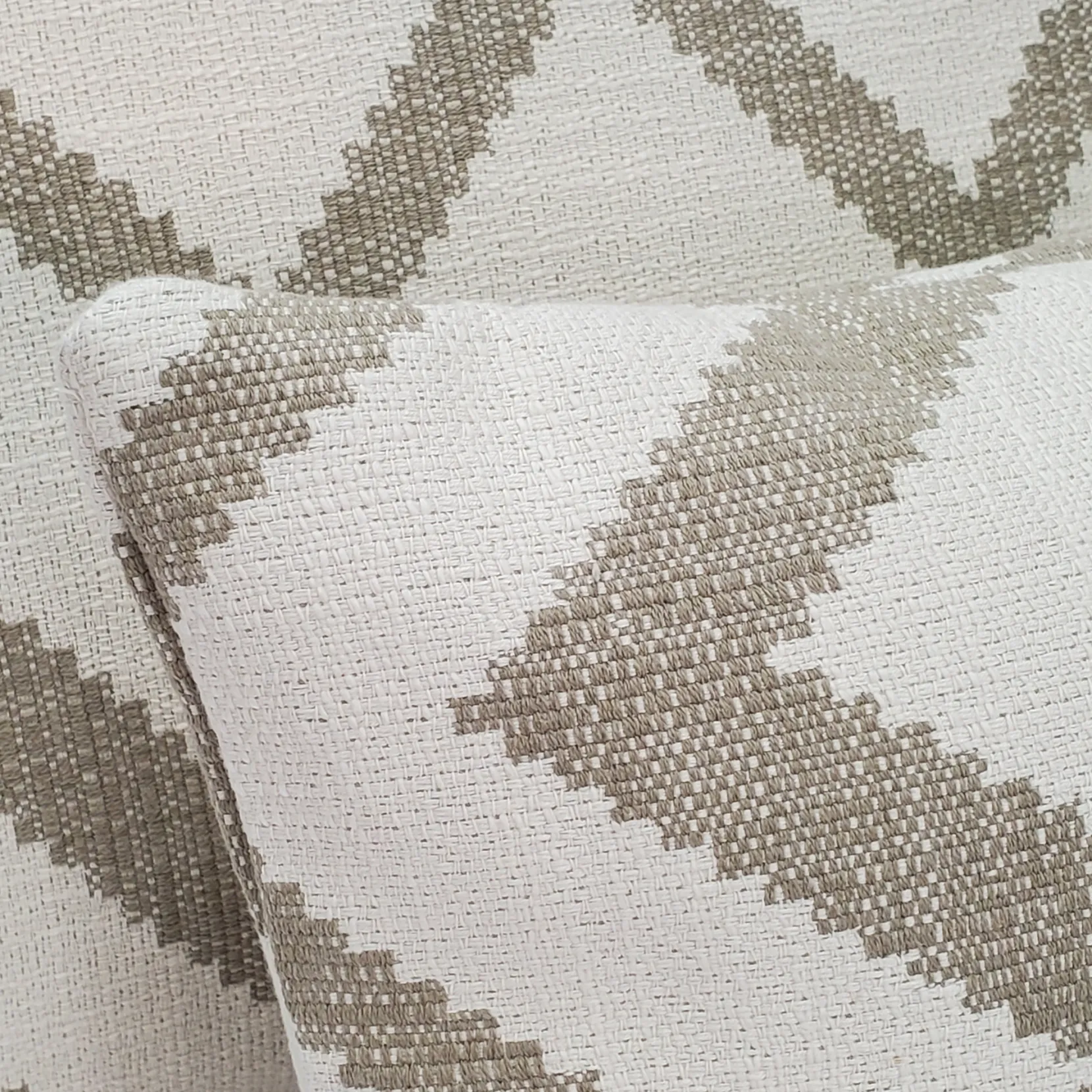 Lorenzo Zigzag Cream 20x20 Throw Pillow