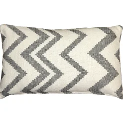 Lorenzo Zigzag Gray 12x20 Throw Pillow