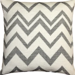 Lorenzo Zigzag Gray 20x20 Throw Pillow