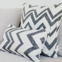 Lorenzo Zigzag Gray 20x20 Throw Pillow