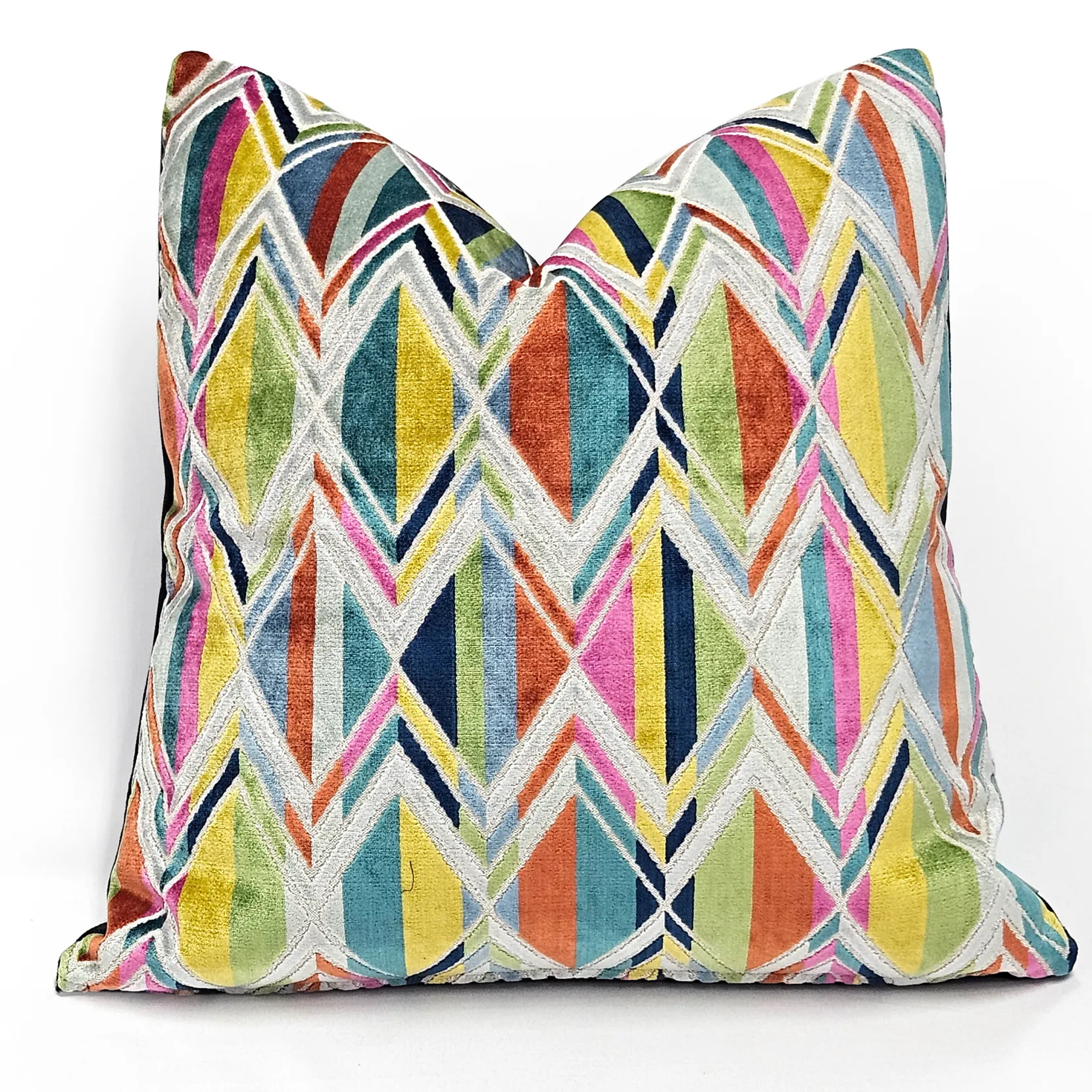 Marquis Chevron Fiesta Velvet Throw Pillow 21x21